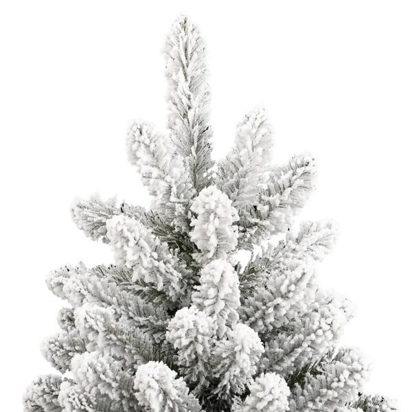 vidaXL Artificial Hinged Christmas Tree with Flocked Snow 210 cm