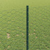 vidaXL Fence with Post Green 1 x 100 m Steel and PVC