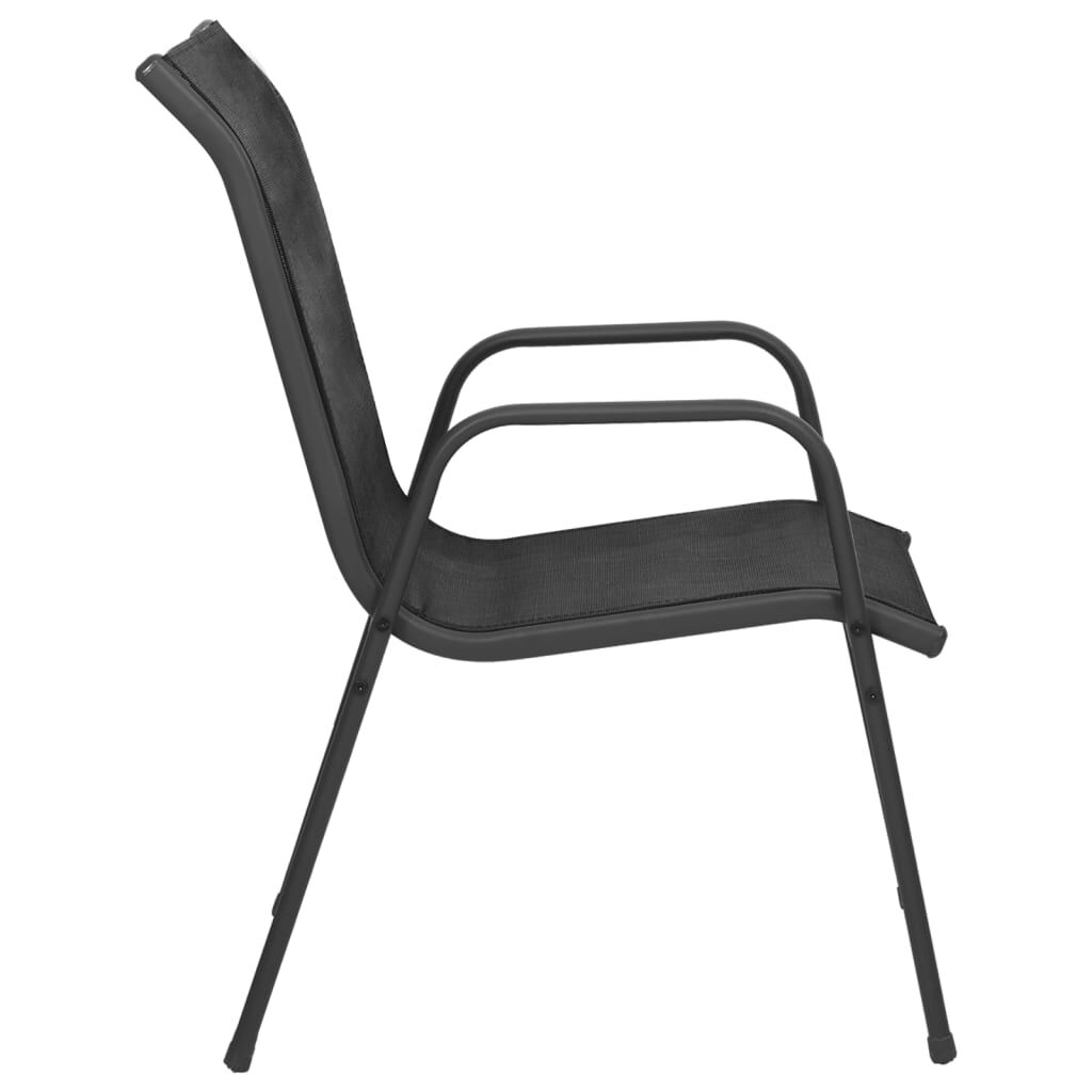 Black steel patio chairs discount