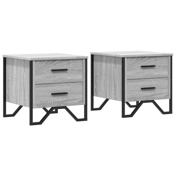 vidaXL Bedside Cabinets 2 pcs Grey Sonoma 40x41x40 cm Engineered Wood