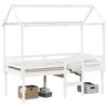 vidaXL High Sleeper Bed without Mattress White 80x200 cm Solid Wood Pine