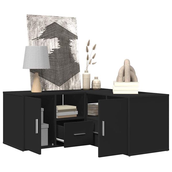 vidaXL Corner Cabinet Black 160x40x45 cm Engineered Wood