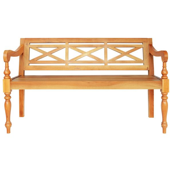 vidaXL Batavia Bench 123 cm Solid Mahogany Wood Light Brown