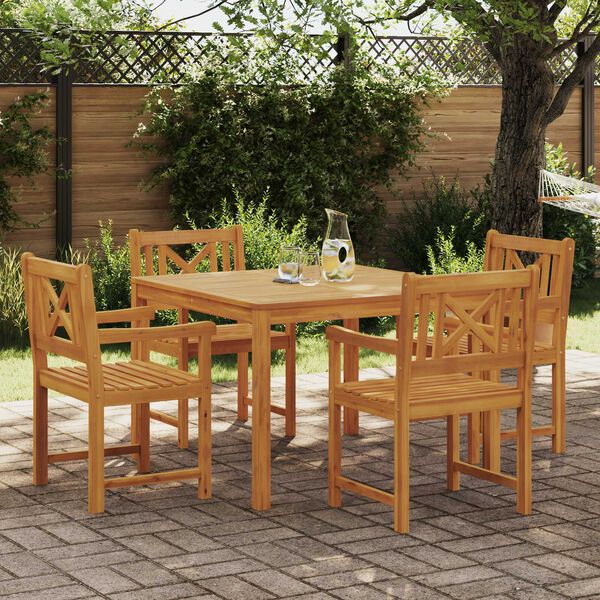 vidaXL Garden Dining Set 5 pcs Brown Solid Acacia wood