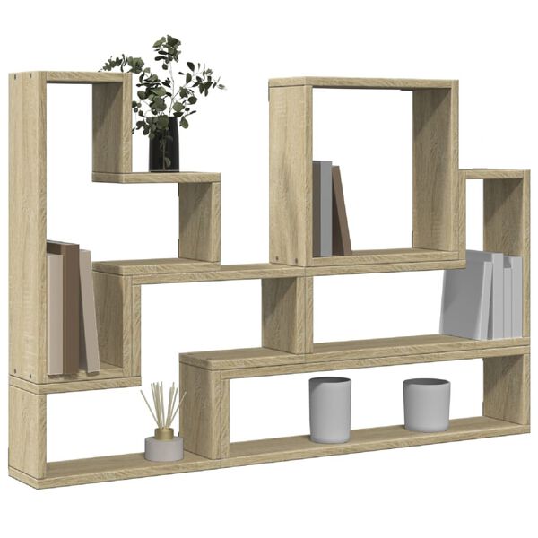 vidaXL Wall Shelf Sonoma Oak 96x12x64 cm Engineered Wood