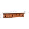 vidaXL Wall Mounted Coat Rack 100x10x20 cm Solid Teak Wood