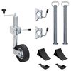vidaXL Trailer Jack Wheel 60 mm with 2 Support Tubes and 3 Split Clamps