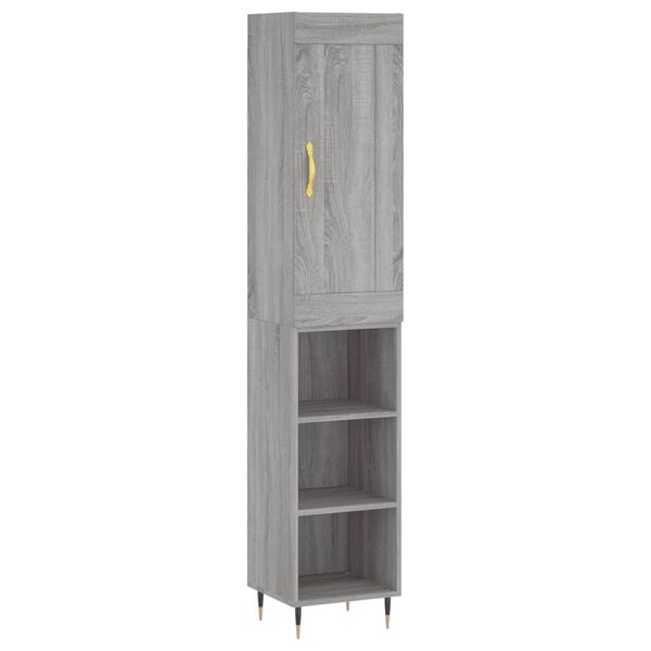 vidaXL Highboard Grey Sonoma 34.5x34x180 cm Engineered Wood
