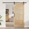 vidaXL Sliding Door Brown 93 x 211 cm Solid Pine Wood