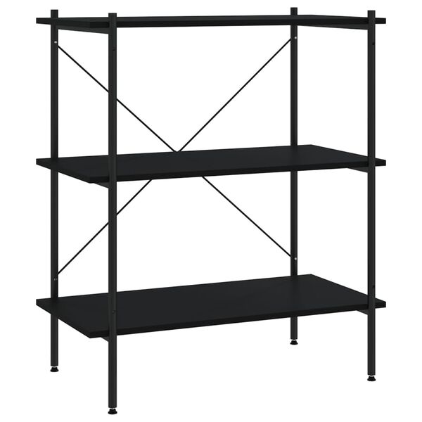 vidaXL 3-Tier Shelving Unit Black 80x40x92 cm