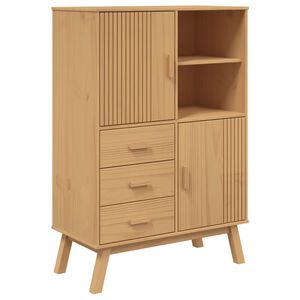 vidaXL Highboard "OLDEN" Brown 85x43x125 cm Solid Wood Pine