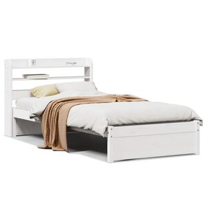 vidaXL Bed Frame with Headboard without Mattress White 75x190 cm
