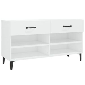 vidaXL Shoe Cabinet High Gloss White 102x35x55 cm Engineered Wood
