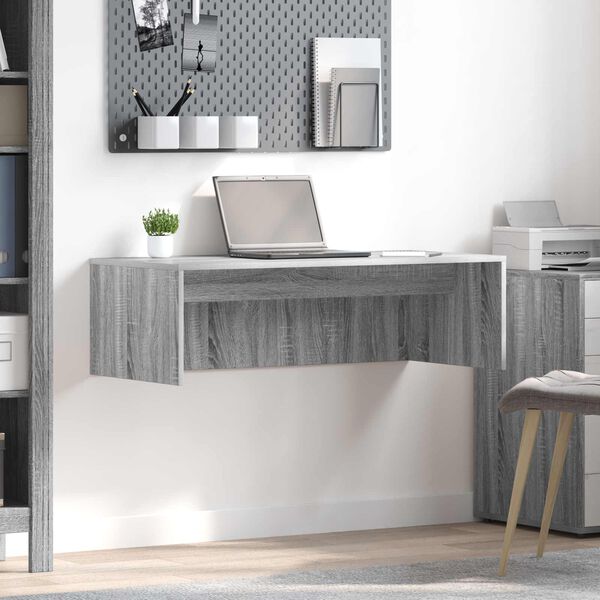 vidaXL Wall-Mounted Desk Grey Sonoma 100 x 45 x 30 cm Engineered Wood