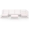 vidaXL 7 Piece Garden Lounge Set White Solid Wood Pine