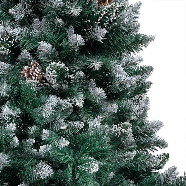 vidaXL Artificial Christmas Tree with LEDs&Ball Set&Pine Cones 180 cm