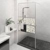 vidaXL Walk-in Shower Wall with Shelf Chrome 90x195 cm ESG Glass&Aluminium