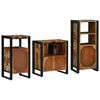 vidaXL Bathroom Furniture Set with Door 3 pcs Brown Solid Reclaim Wood