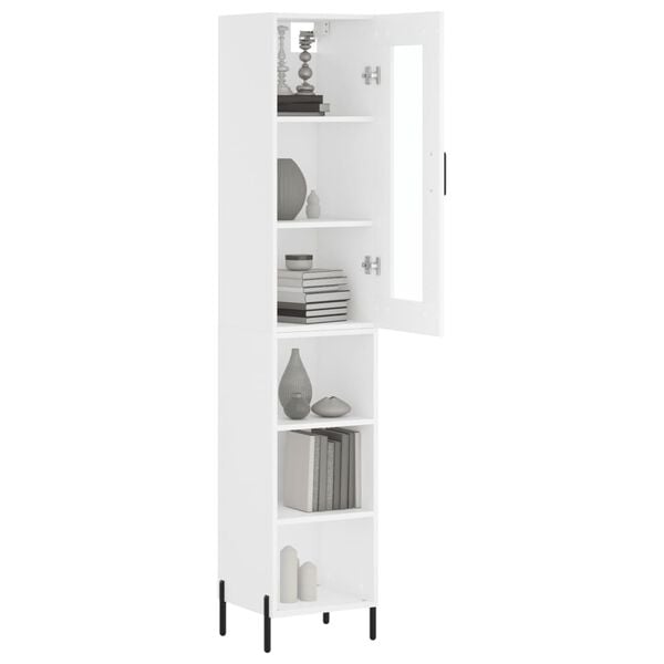 vidaXL Highboard White 34.5x34x180 cm Engineered Wood