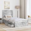 vidaXL Storage Bed Concrete Grey 90 x 200 cm Engineered Wood
