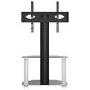 vidaXL Corner TV Stand 2-Tiers for 32-70 Inch Black and Silver