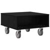 vidaXL Side Table with Wheels Black Oak 50.5 x 50 x 30 cm
