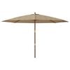 vidaXL Garden Parasol with Wooden Pole Taupe 400x273 cm