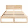 vidaXL Bed Frame with Headboard Natural 135 x 190 cm Solid Pine Wood