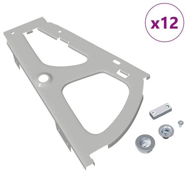 vidaXL Flip Drawer Hinge 12 pcs Silver 235 x 155 x 30 mm Iron