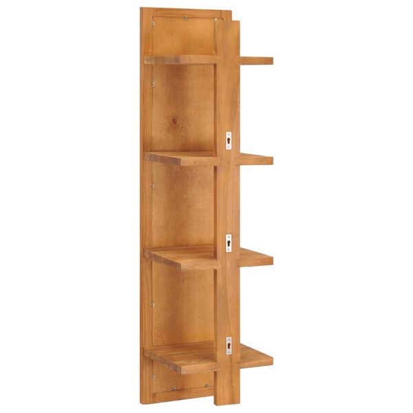 vidaXL Wall Mirror with Shelves 30x30x120 cm Solid Teak Wood