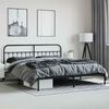 vidaXL Metal Bed Frame without Mattress with Footboard Black 180x200cm