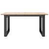 vidaXL Coffee Table O-Frame 90x90x45 cm Solid Wood Pine and Steel