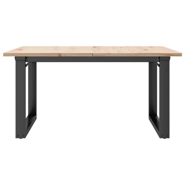vidaXL Coffee Table O-Frame 90x90x45 cm Solid Wood Pine and Steel