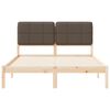 vidaXL Bed Frame with Upholstered Headboard Taupe 140 x 190 cm