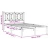 vidaXL Metal Bed Frame without Mattress with Headboard White 120x200cm