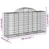 vidaXL Arched Gabion Baskets 10 pcs 200x50x100/120 cm Galvanised Iron
