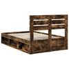 vidaXL Bed Frame Smoked Oak 120 x 190 cm Solid Pine Wood