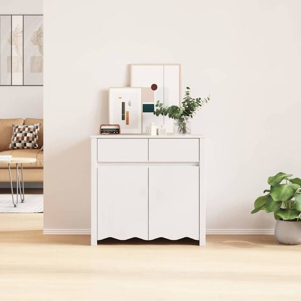 vidaXL Sideboard Drammen White 79 x 43 x 75.5 cm Solid Pine wood
