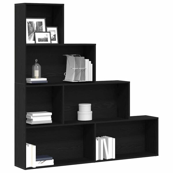 vidaXL Book Cabinet Black Oak 155 x 24 x 160 cm Engineered Wood