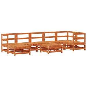 vidaXL Garden Lounge Set 8 pcs Wax Brown Solid Pine Wood