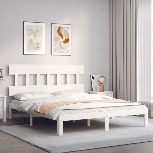 vidaXL Bed Frame without Mattress White 160x200 cm Solid Wood Pine