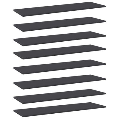 vidaXL Bookshelf Boards 8 pcs Grey 100x30x1.5 cm Engineered Wood