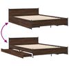 vidaXL Bed Frame with Drawers without Mattress Brown Oak 150x200 cm King Size