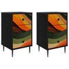 vidaXL Bedside Cabinet BONN 2 pcs Black Oak 36 x 33 x 61 cm