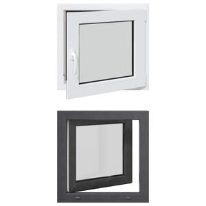 vidaXL Basement Window RISOR 50 x 50 cm PVC and Glass Anthracite