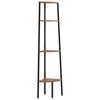 vidaXL 4-Tier Corner Shelf Dark Brown and Black 45.5x31.5x150 cm