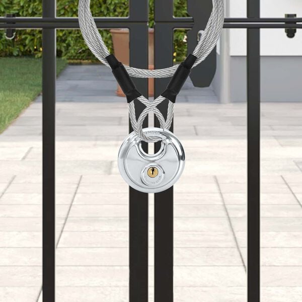 vidaXL Discus Locks with Keys 2 pcs Silver 9 x 2.8 x 9 cm