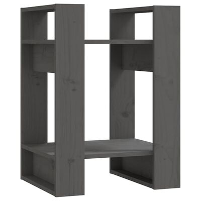 vidaXL Book Cabinet/Room Divider Grey 41x35x57 cm Solid Wood Pine