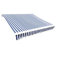 Awning Top Sunshade Canvas Blue & White 3 x 2.5m (Frame Not Included)