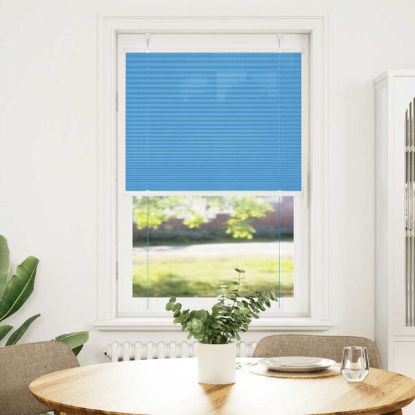 vidaXL Pleated Blind Blue 70x100 cm Fabric Width 69.4 cm Polyester